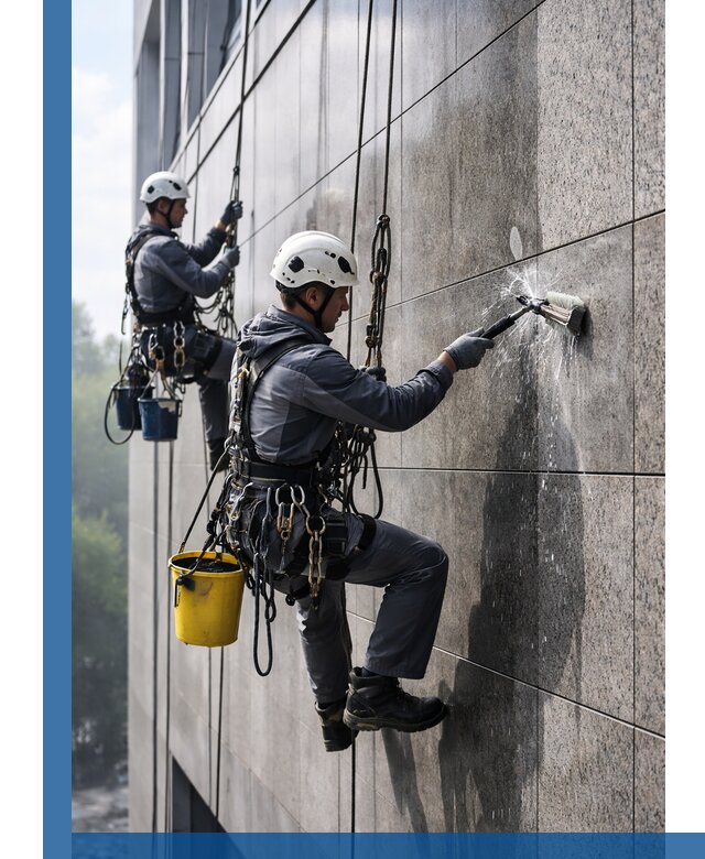 Профессиональная мойка фасада из керамогранита в Великом Новгороде