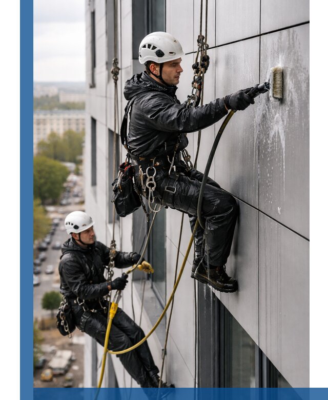Профессиональная мойка фасада из композита в Великом Новгороде