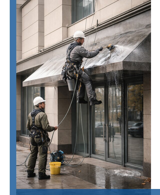 Профессиональная мойка козырьков и навесов в Великом Новгороде