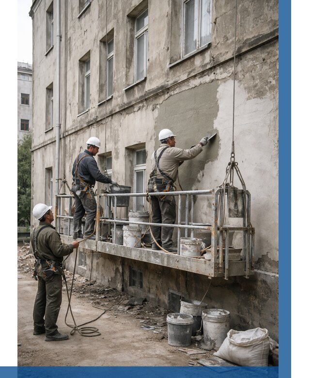 Капитальный ремонт фасада в Великом Новгороде от 4297 р. | ВЫСОТНИК-Влк