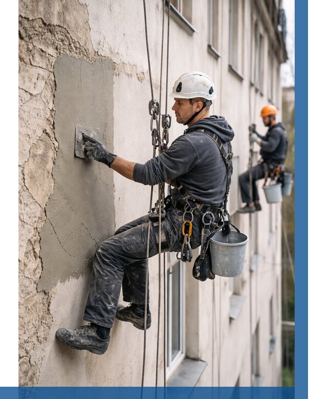 Восстановление штукатурки фасада в Великом Новгороде от 1228 р. | ВЫСОТНИК-Влк
