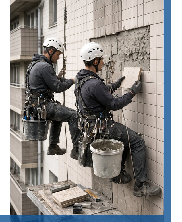 Ремонт облицовки фасада плиткой в Великом Новгороде от 1841 р. | ВЫСОТНИК-Влк