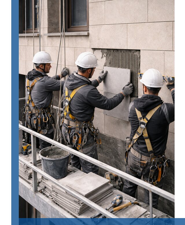 Ремонт облицовки фасада плиткой в Великом Новгороде с гарантией