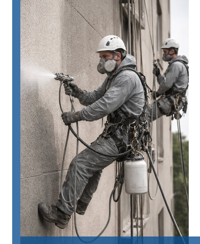 Безвоздушная покраска фасадов зданий в Великом Новгороде профессионально