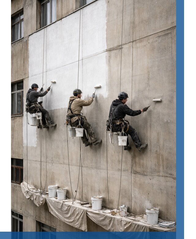 Покраска бетонного фасада в Великом Новгороде от 358 р за м2 | ВЫСОТНИК-Влк