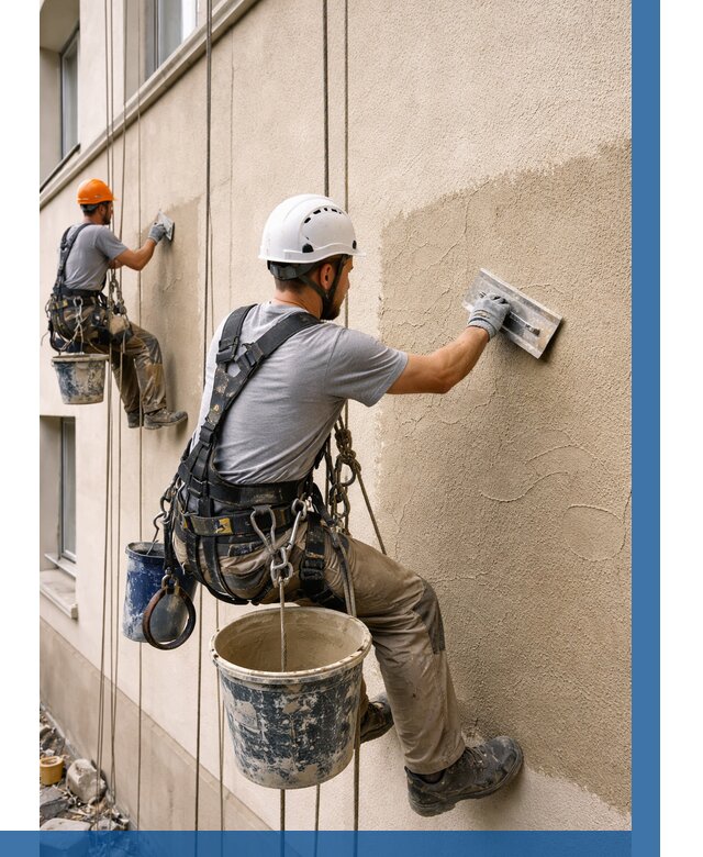 Декоративная штукатурка фасада в Великом Новгороде от 1228 р. | ВЫСОТНИК-Влк