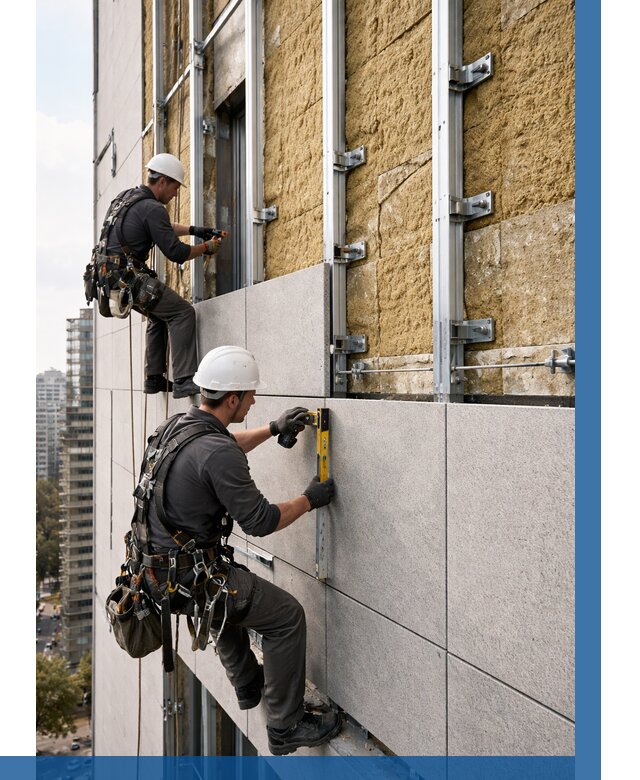 Монтаж вентилируемого фасада в Великом Новгороде от 3581 р. | ВЫСОТНИК-Влк