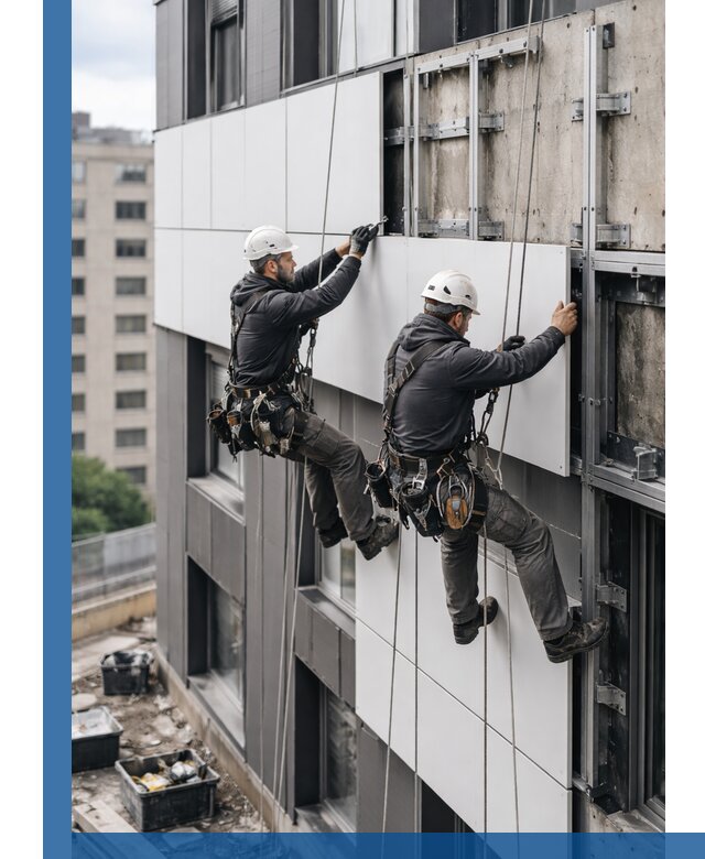 Монтаж композитных панелей фасада в Великом Новгороде под ключ