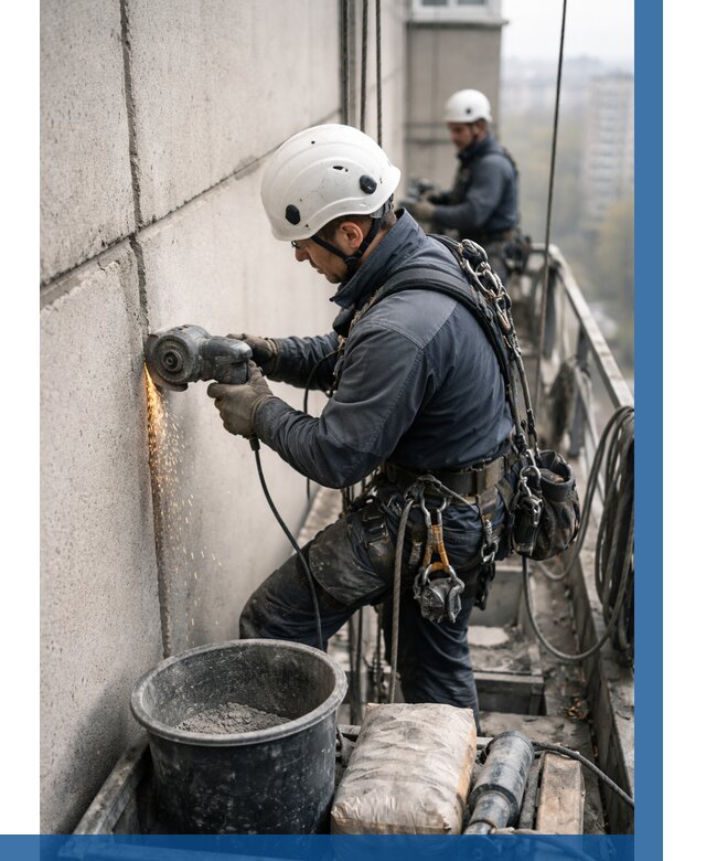 Штробление межпанельных швов в Великом Новгороде от 1228 р. | ВЫСОТНИК-Влк