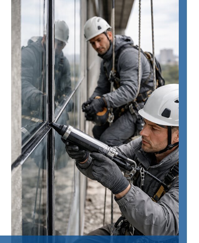 Герметизация витражных швов в Великом Новгороде от 665 р. | ВЫСОТНИК-Влк