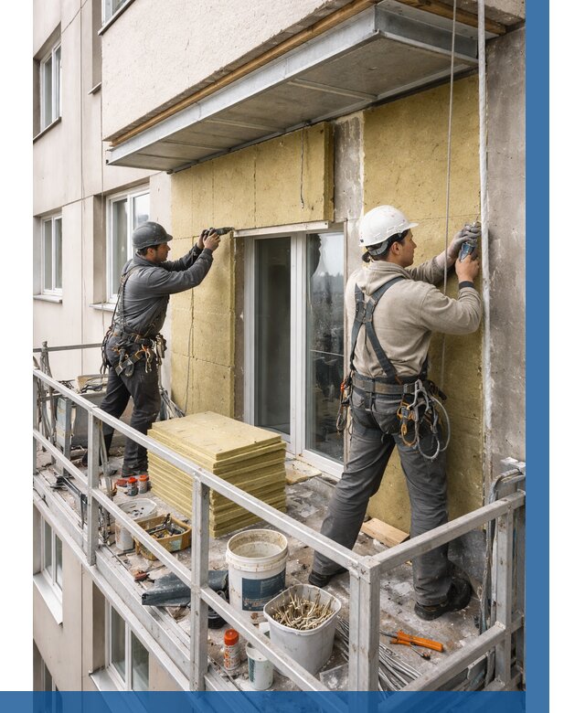 Утепление балкона снаружи в Великом Новгороде от 1637 р. под ключ ВЫСОТНИК-Влк