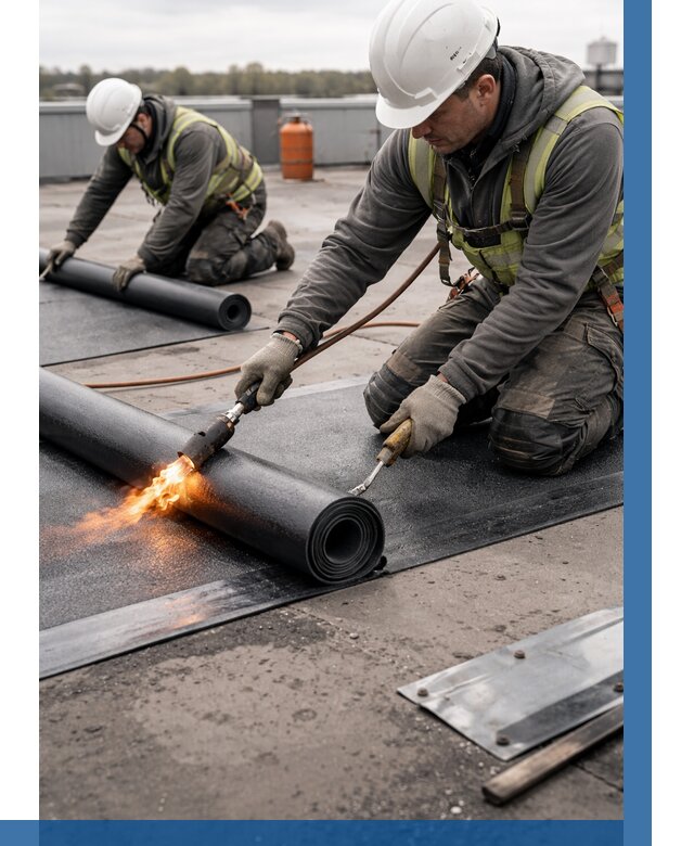 Монтаж наплавляемой кровли в Великом Новгороде от 870 р. — ВЫСОТНИК-Влк