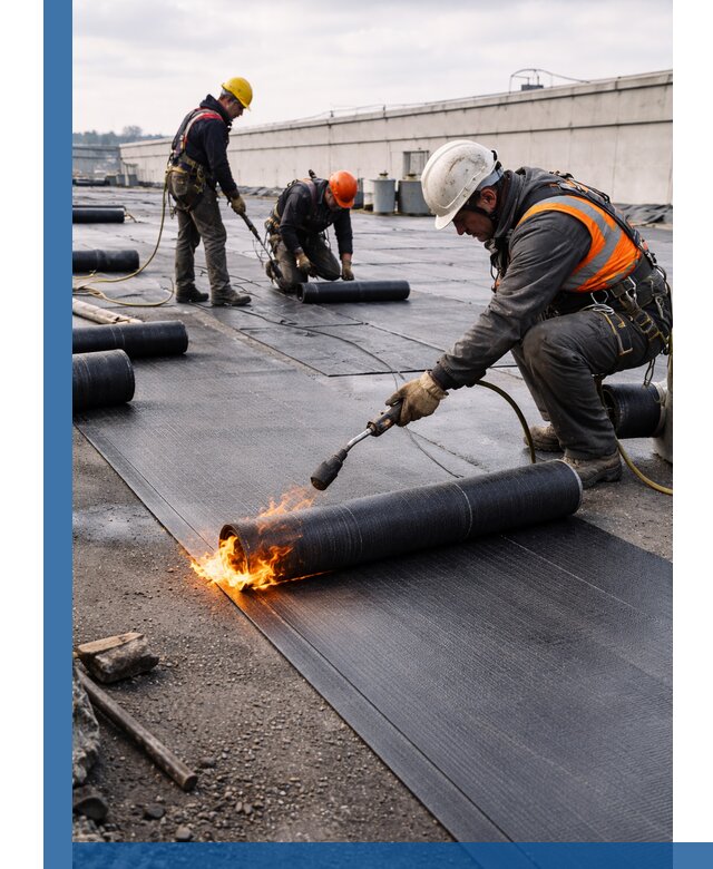 Монтаж наплавляемой кровли в Великом Новгороде профессионально