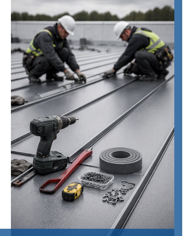 Монтаж фальцевой кровли в Великом Новгороде от 1841 р. | ВЫСОТНИК-Влк