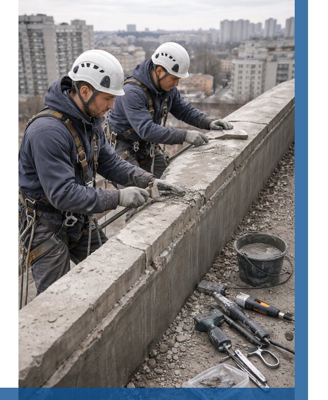 Ремонт парапета на кровле в Великом Новгороде от 1535 р. | ВЫСОТНИК-Влк