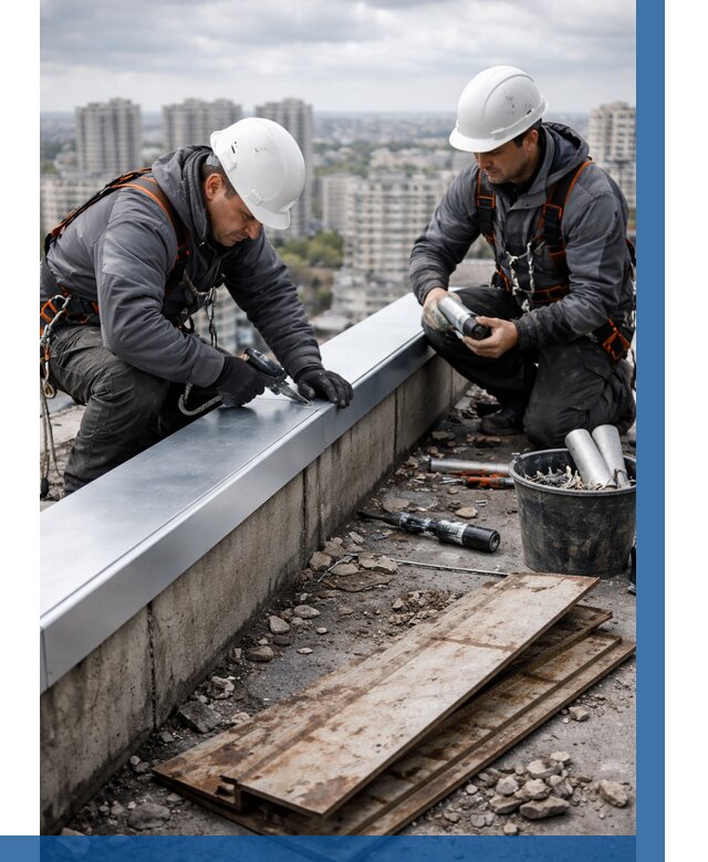 Замена парапетных крышек под ключ в Великом Новгороде от 1228 р. | ВЫСОТНИК-Влк