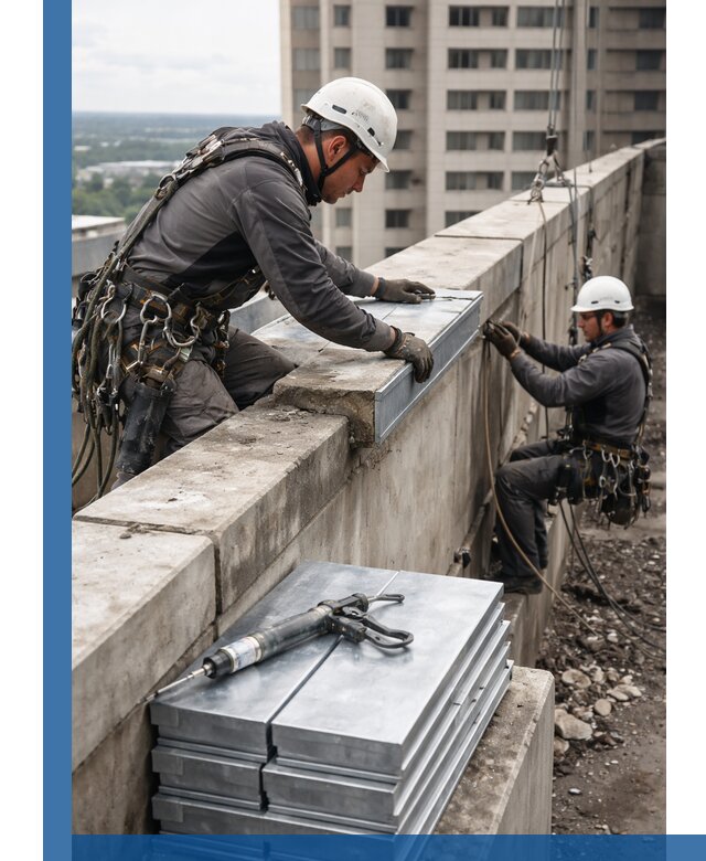 Замена парапетных крышек и установка новых в Великом Новгороде