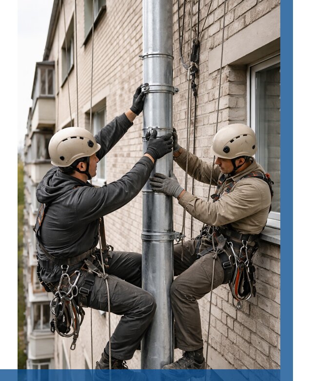Замена водосточных труб в Великом Новгороде от 6650 р. | ВЫСОТНИК-Влк
