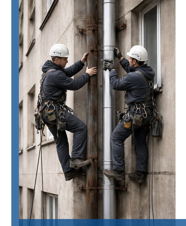 Замена водосточных труб в Великом Новгороде: монтаж и демонтаж под ключ