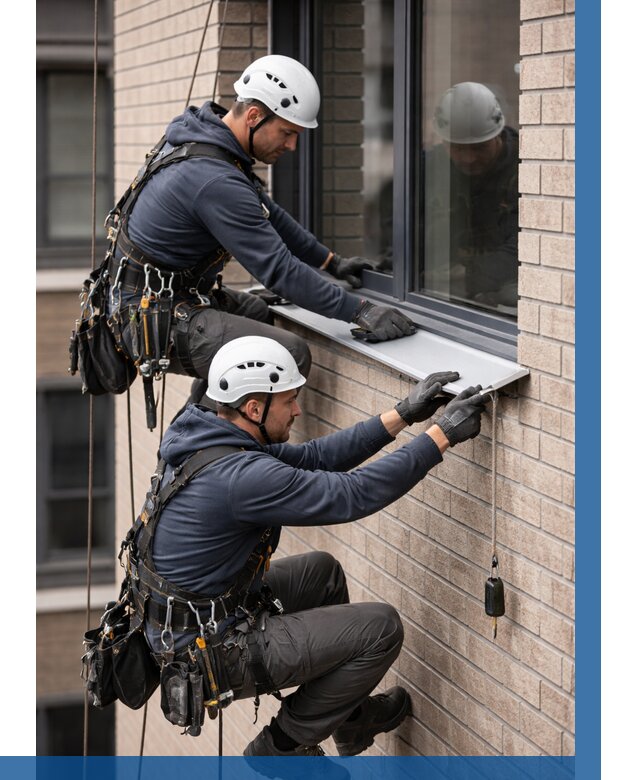 Монтаж оконных отливов под ключ в Великом Новгороде от 3581 р. | ВЫСОТНИК-Влк