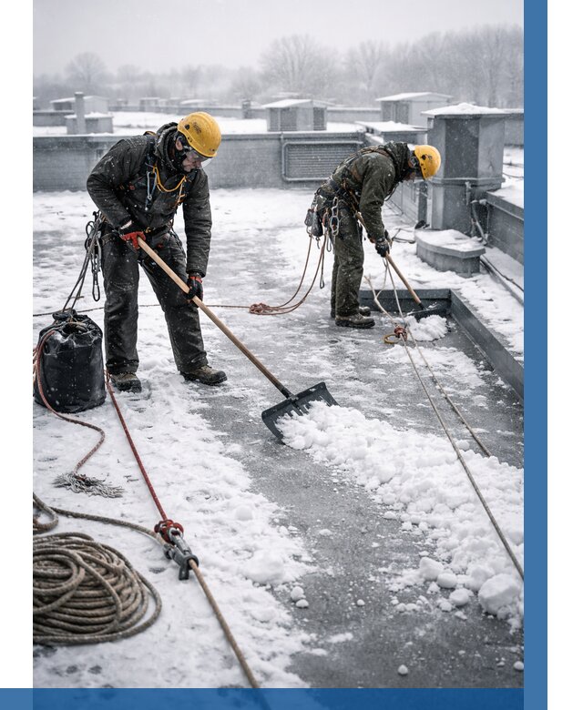 Очистка крыши от снега в Великом Новгороде от 7673 р. | ВЫСОТНИК-Влк