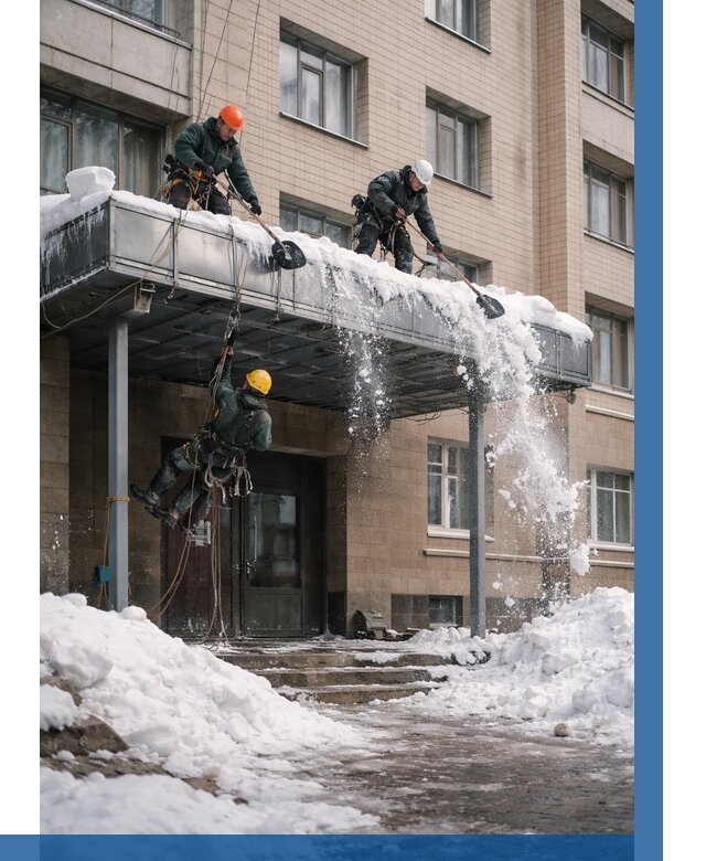 Очистка козырьков от снега в Великом Новгороде от 3581 р. | ВЫСОТНИК-Влк