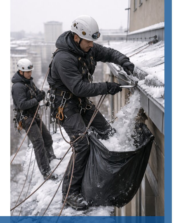 Аварийная очистка крыши в Великом Новгороде под ключ от 307 р. | ВЫСОТНИК-Влк