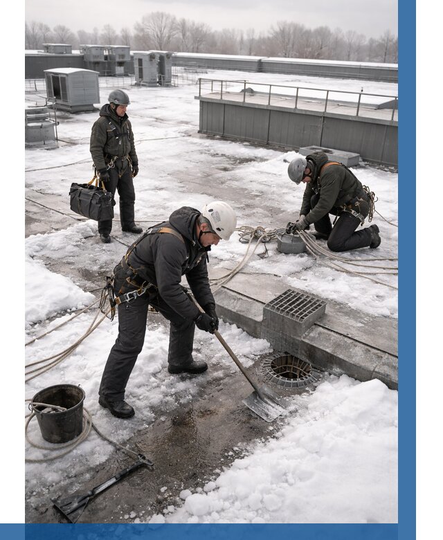 Абонентское обслуживание кровли зимой в Великом Новгороде от 8184 р. | ВЫСОТНИК-Влк