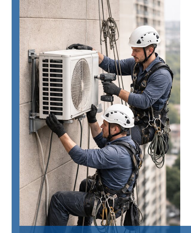 Монтаж внешнего блока кондиционера в Великом Новгороде установка и крепление