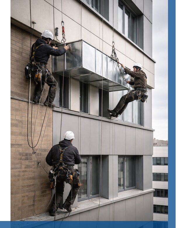 Монтаж воздуховодов на фасаде в Великом Новгороде от 1535 р. | ВЫСОТНИК-Влк