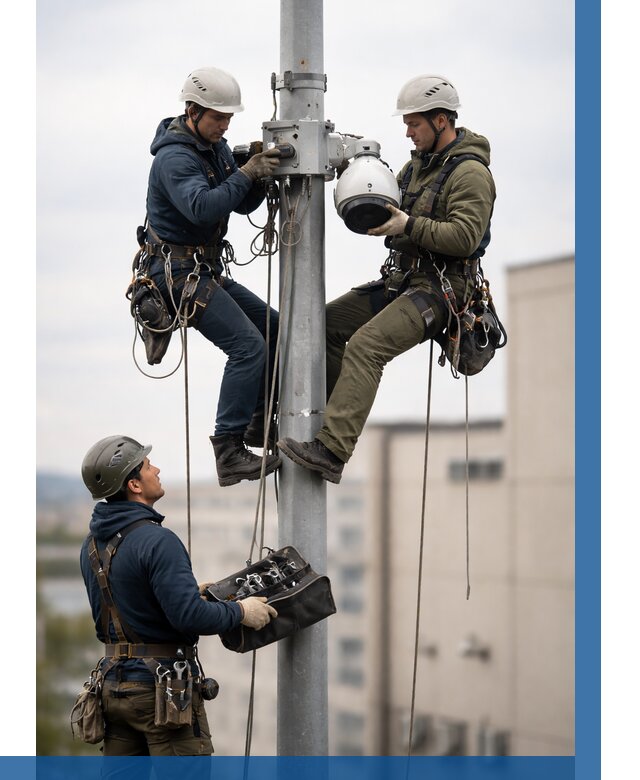 Установка видеокамер на мачте в Великом Новгороде от 8696 р. | ВЫСОТНИК-Влк