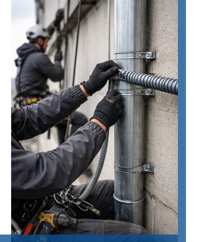 Монтаж гофры для кабеля в Великом Новгороде от 307 р. | ВЫСОТНИК-Влк