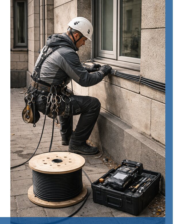 Прокладка оптоволоконного кабеля в Великом Новгороде от 818 р. | ВЫСОТНИК-Влк