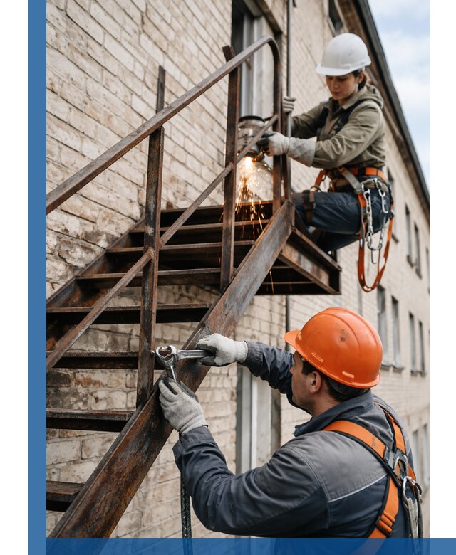 Ремонт и восстановление пожарных лестниц с выездом в Великом Новгороде