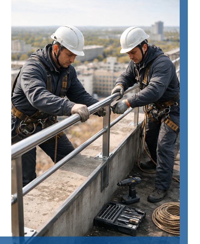 Монтаж перил на высоте в Великом Новгороде от 2558 р. | ВЫСОТНИК-Влк