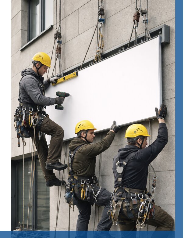 Монтаж рекламной вывески в Великом Новгороде от 8184 р. | ВЫСОТНИК-Влк