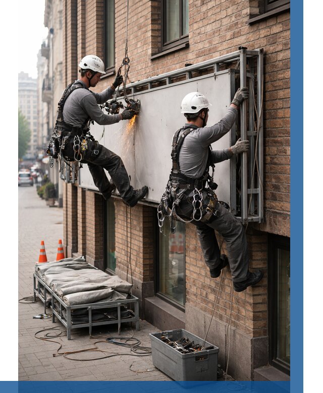 Демонтаж рекламной вывески в Великом Новгороде от 6650 р. | ВЫСОТНИК-Влк