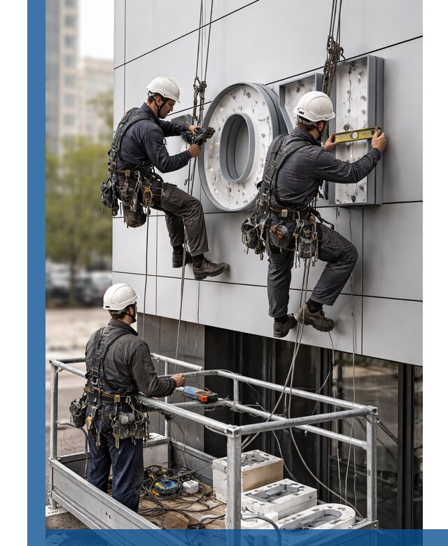 Профессиональный монтаж световых букв в Великом Новгороде под ключ