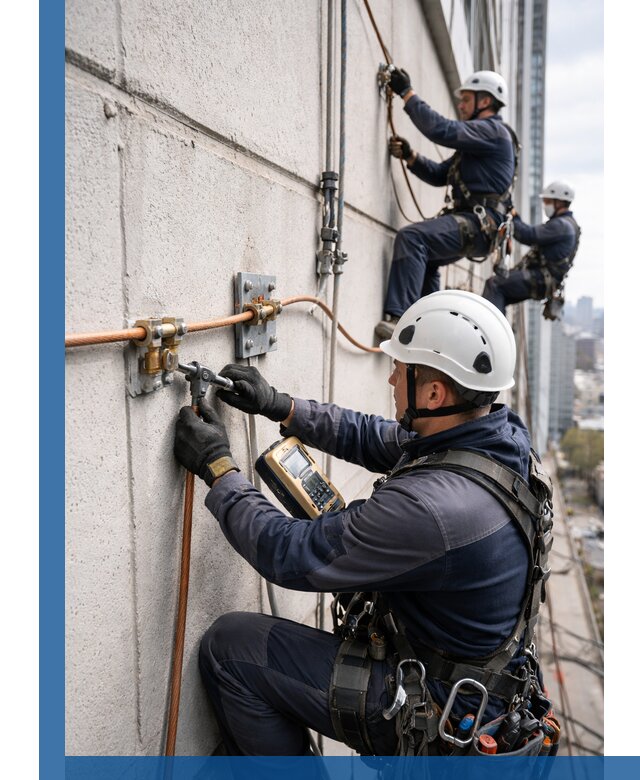 Монтаж системы заземления здания и молниезащиты в Великом Новгороде