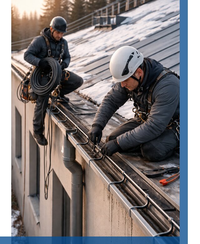 Монтаж греющего кабеля на кровле в Великом Новгороде от 460 р. | ВЫСОТНИК-Влк