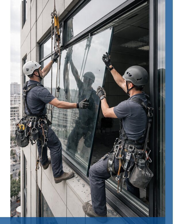 Замена стеклопакетов на высоте в Великом Новгороде от 5627 р. | ВЫСОТНИК-Влк