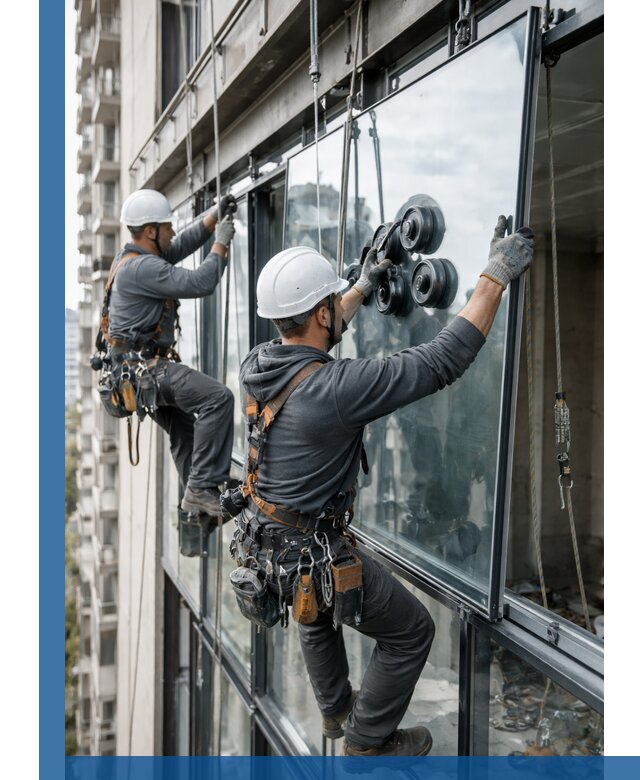 Витражное остекление фасадов и лоджий в Великом Новгороде под ключ