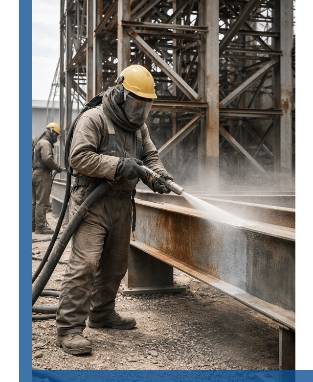 Пескоструйная очистка металлоконструкций в Великом Новгороде промышленная