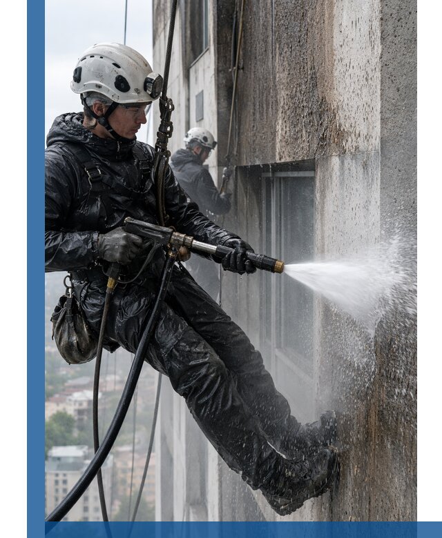 Гидроструйная очистка фасадов и конструкций в Великом Новгороде