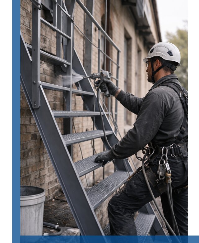 Покраска и антикоррозионная защита пожарных лестниц в Великом Новгороде