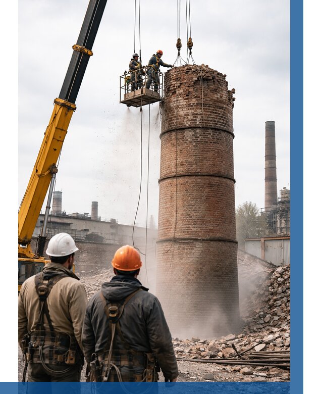 Демонтаж дымовой трубы в Великом Новгороде от 92070 р. | ВЫСОТНИК-Влк, смета