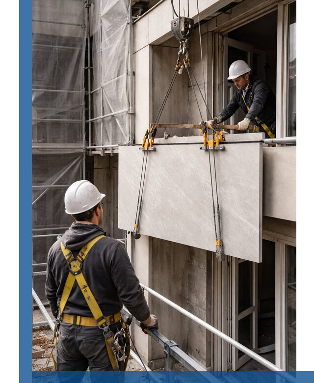 Подъем керамогранита на этаж в Великом Новгороде грузчиками и техникой