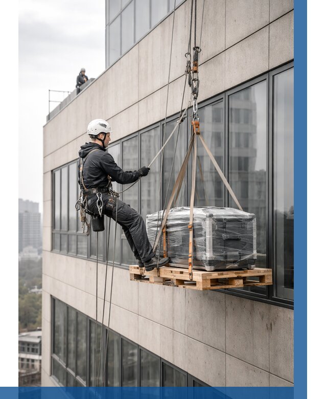 Спуск груза по фасаду в Великом Новгороде от 3581 р. | ВЫСОТНИК-Влк