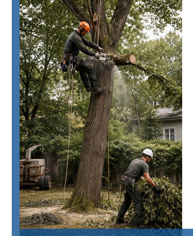 Кронирование деревьев в Великом Новгороде, безопасная высотная обрезка