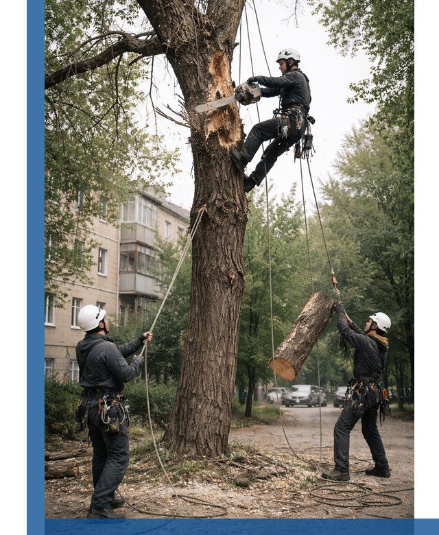 Срочное удаление аварийных деревьев в Великом Новгороде с гарантией безопасности